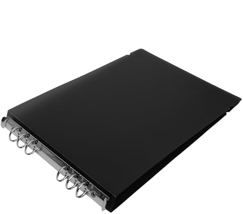 TOKIDNY Cartella Portadocumenti A4 Nera 6 Fori in Plastica Trasparente, Copertina per Quaderno, Raccoglitore Portatile Resistente e Antiscivolo per Scuola, Ufficio e Studio