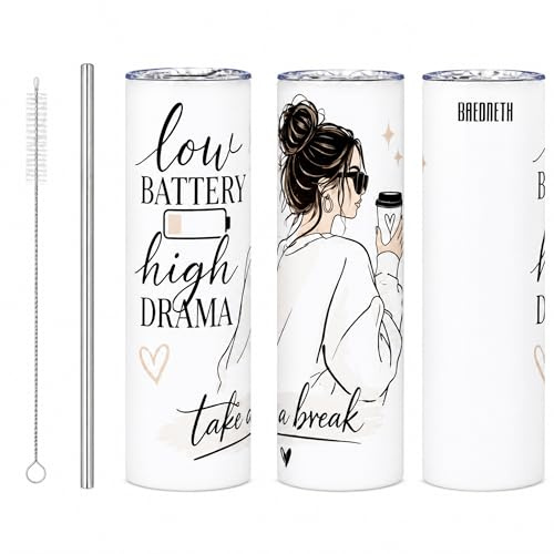 BAEONETH Tumbler 20 oz Personnalisé Sublimation – Gobelet Isotherme 59 cl en Acier Inoxydable Double Paroi, Isotherme Chaud/Froid, Mug de Voyage avec Couvercle et Paille – Design Original