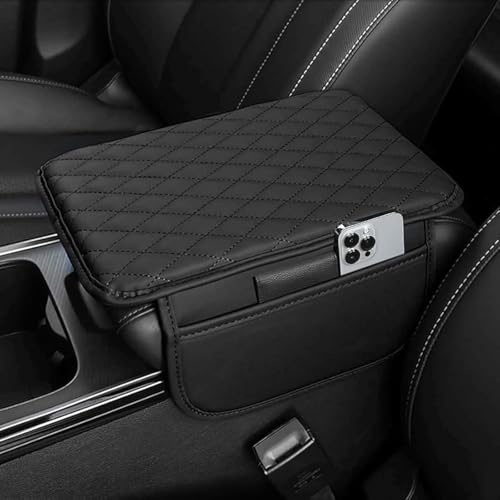 Auto Armlehnenpolster für Skoda KAROQ 2017-2023 2024 2025, Mittelkonsole Auto Armlehnenschoner Armlehnenkissen Auto Armlehne Schutz Armlehnenauflage Zubehör,A/Black