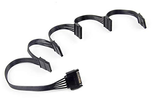 EasyULT Adattatore Cavo Prolunga Cavo di Alimentazione SATA,15 Pin,Cavo seriale 5X