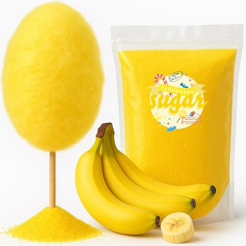 Zuckerwatte Zucker mit Geschmack Banane Gelb farbiger Aromazucker 500g für die Zuckerwattemaschine