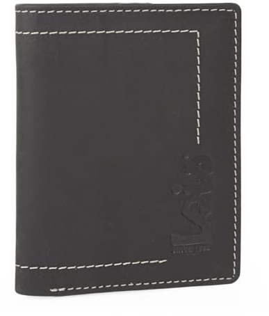 Lois - Geldbörse Herren Leder - Herren Geldbörsen Leder mit RFID Schutz - Geldbörse Herren Klein - Geldbeutel Herren Leder - Geldbörse Herren. Geldbeutel, RFID Schutz 201518, Schwarz