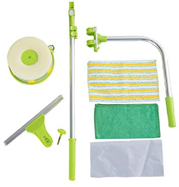 Magnetic Window Cleaner U Shape Telescopic High-rise Window Glass Cleaner Extendable