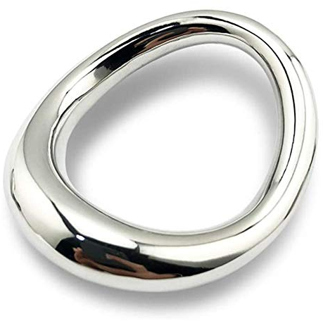 SeLgurFos Gebogen Cockringe Für Männer, Penisring Sexuelle Set Edelstahl Metall Hodensack Penis Bondage Stretch Ring Männer Sexspielzeug Erektion Hodenring (44x49mm)