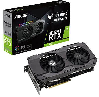 ASUS TUF Gaming GeForce RTX 3050 Scheda Grafica, PCIe 4.0, 8GB GDDR6, HDMI 2.1, DisplayPort 1.4a, Doppi Cuscinetti a Sfera, Scocca in Alluminio, 2.8 Slot, GPU Tweak II, Nero