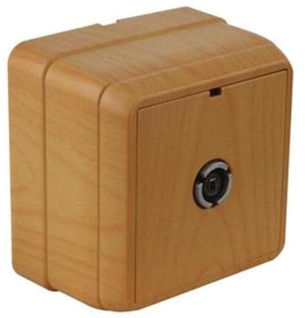 Aufputz TV Stecker Enddose Holz Optik/Holzfarben · Eiche Imitat (Eichenfarben) · IP20 · Mutlusan · AP Serie BRON