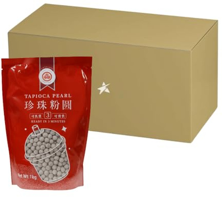 Black Tapioca Pearl Boba for Bubble Tea Drink Boba Milk Tea Catering Pack 1KG (Pack of 6) HALAL