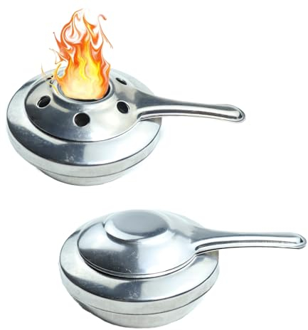 Vastsea 2 Stück Fondue Brenner, Edelstahl Pastenbrenner, Brennpastenbehälter, Tragbarer Fondue Brenner, für Hot Pot, Dry Pot Cuisine, Outdoor, Camping, Wandern, Buffet