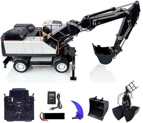 1/14 Pelle Rc Hydraulique Métallique 3 Bras Ec380 À Roues Contrôle Radio Pelles RC Équipement Lourd