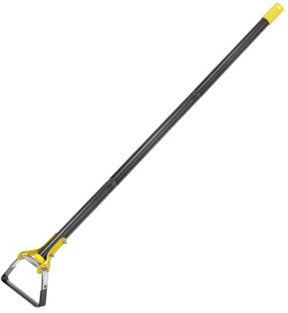 QUARKZMAN Hula Zappa Giardino Strumento 15-47 Regolabile Anello Diserbo Giardinaggio Zappetta Lungo Maniglia Attrezzo per Giardino Diserbo Semina Nero e Giallo