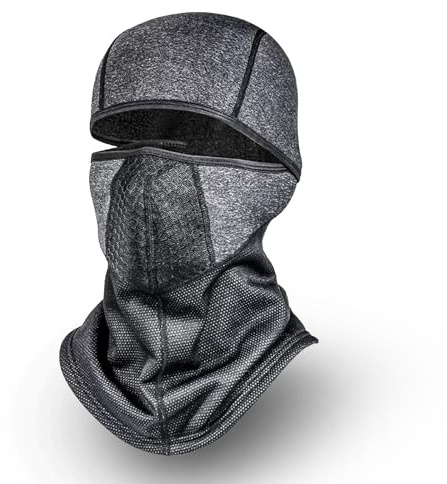 ZEOXUER Vinter balaclava svart för män och kvinnor, motorcykel balaclava termo vindtät helansiktsmask skidmask universell storlek, GRÅ, one size