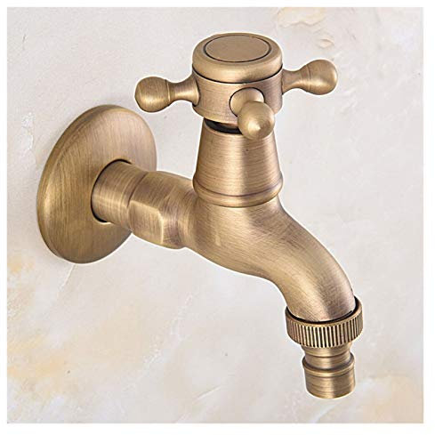 Hoch Waschtischarmatur Retro, Badezimmerarmatur Antike Messing Wasserhahn Outdoor Wasserhahn Garten Garten Bibck Tap Badezimmer Waschmaschine Wasserhahn
