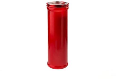 Pack de 24 velones Rojos del santisimo con Tapa Metal 18.5 cm velon votivo liturgico Cementerio e Iglesias
