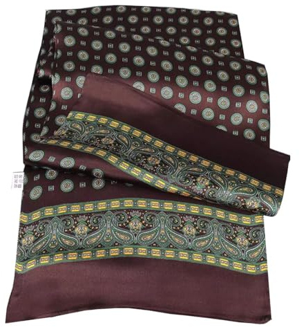 Pupatuch Halstuch Herren 100% Seide Schal Vintage Pattern Seidenschal Herrenschal