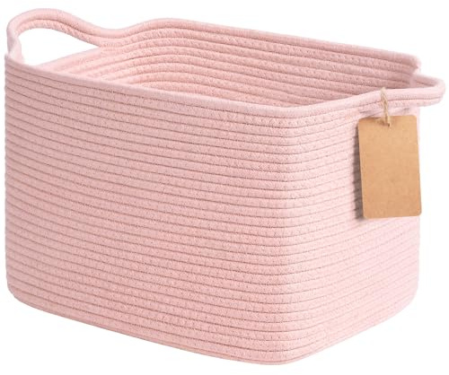 TIMEYARD Aufbewahrungskorb Baumwolle Kinderzimmer Organizer Rosa | Süßer Korb für Spielzeug und Accessoires. Perfekt für Kinderzimmer, Regal und als dekorativer Geschenkkorb