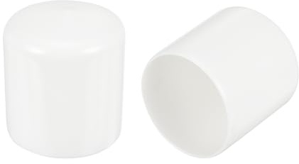sourcing map 4pcs 43mm(1.7) Rubber End Caps, Round Vinyl Plug Insert Plastic End Caps for Tubing, Fence, Pipe Post, Furniture, Railing, White