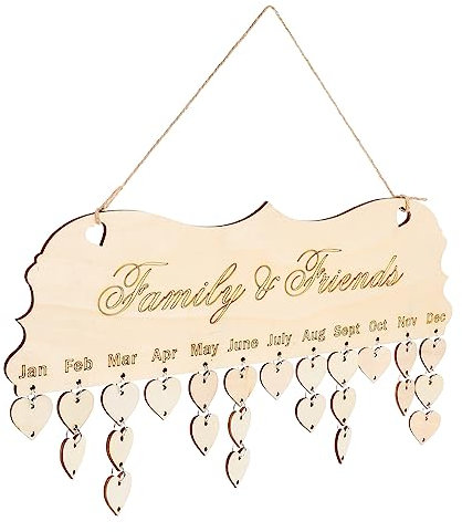 DIYEAH Diy Holzkalender Zum Hängen Langlebige Holzplakette Persönliche Familienplaner Wanddekoration Als Geburtstags Geschenkidee Für Zuhause Einfache Montage