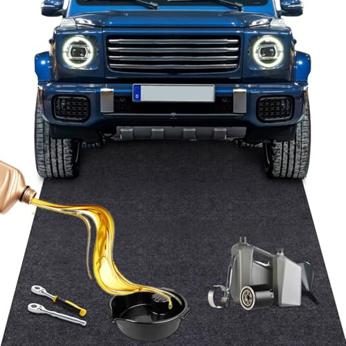 YUJUVI Tapis de Garage 100x200 CM Tapis Moto Garage Atelier Collection D'huile Tapis De Protection