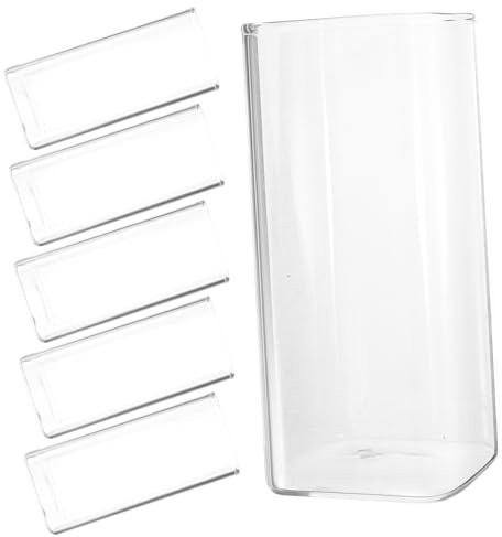 Alipis 6piezas Vasos De Vidrio Transparente Cuadrados Copas para Agua Café y Bebidas y Temperaturas Cambiantes para Uso Hogar y Fiestas