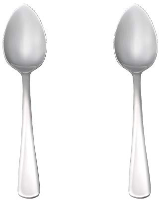 Grapefruit Spoons 18/0 Stainless Steel 6 3/8-inch Serrated Edge Oval Spoon (2 Pack)