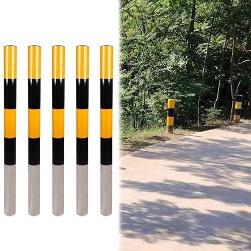 cônes de signalisation cone de chantier Poteaux de sécurité pour rue/allée/route, paquet de 4, 5 ou 6, bornes en acier robustes et poteaux de barrière de stationnement(B 5 Pack,47 1/5 inch (120cm))