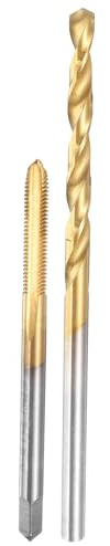 QUARKZMAN Gewindebohrer und Bohrer Set, M3 x 0,5 Metrisches Gerades Flöten Gewindebohrer & 2,5mm Spiralbohrer, Titanbeschichtetes HSS-6542 Gewindeschneidwerkzeug-Set