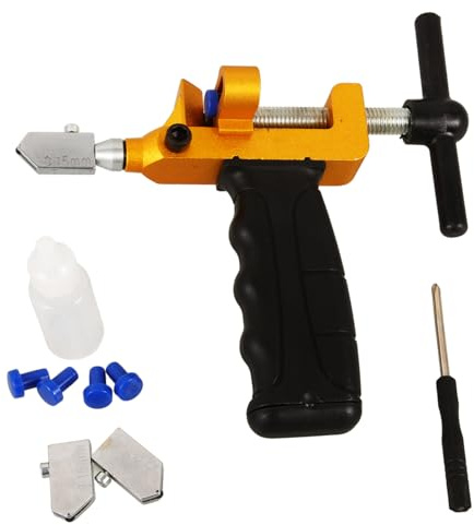 DIYEAH Tagliapiastrelle Manuale in Metallo Portatile, Utensile per Taglio del Vetro Impugnatura Ergonomica, Strumento Compatto per Lavori di Artigianato e Vetrate, Adatto a Professionisti e Hobbisti