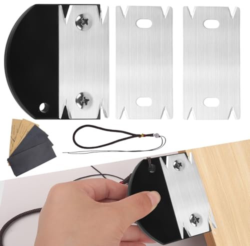 Tagliabordi per Legno Manuale Rifinitore Bordi Compatto con 6 Carta Abrasiva 2 Lame di Ricambio Pialla Portatile Multiuso per Falegnameria,Bordatrice Manuale per Impiallacciatura, Mobili, Pavimenti