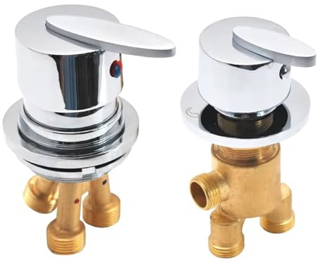 2/3 Voies Diviser Robinet De Baignoire En Laiton,Robinets De Bain aves Cartouches céramique,Mitigeur Salle Bain Pour Cabine Ou Hammam (2 Voies)