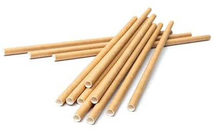 Inoverse 3 000 stycken sugrör papper, papperssugrör med Ø 8 mm x 24 cm, engångssugrör, %100 biodegradable papperssugrör, sugrör av kraftpapper för cocktails, fester, catering, bruna