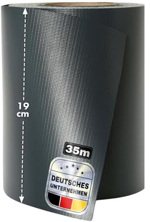 Privacy Screen Strips PVC | Privacy Film Garden Fence or Balcony | Includes 20 Mounting Clips | Suitable for Single and Double Rod Mats | 19 cm x 35 m | Plain or with Motif | Anthracite