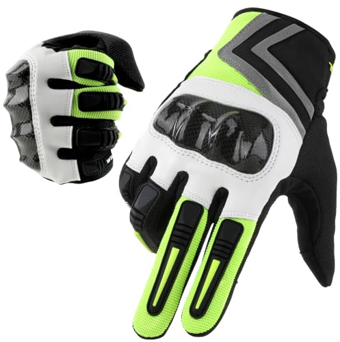 WTACTFUL Lightweight Motorcycle Gloves for Men Women Touchscreen Summer | Carbon Knuckle Protection, Breathable & Anti-Slip for Motorbike Dirt Bike Cycling Motocross MTB ATV Cruising Casual