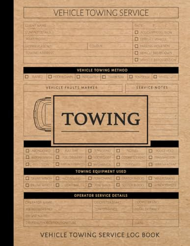 Vehicle Towing Service Log Book: Track & Document Every Job. Ideal for Operators, Fleet Drivers, and Roadside Technicians