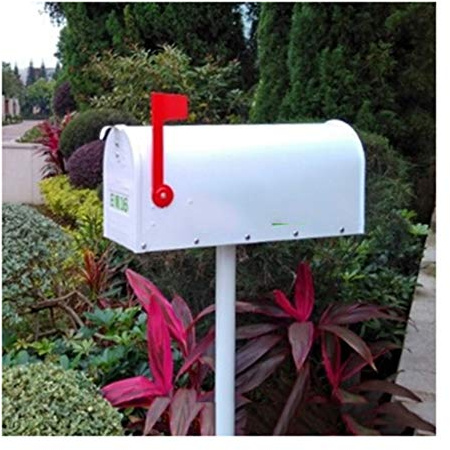 CCKUYT Mailbox, Outdoor-Standing Galvanised Steel Weatherproof Post Box Lockable American Style Newspaper Security Letterboxes for Outside Wall, Wedding