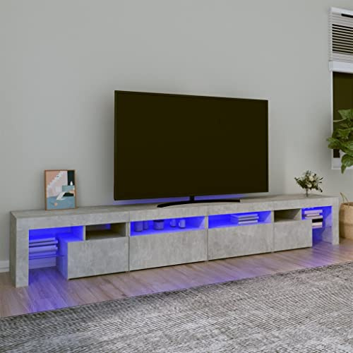Générique Meuble TV avec lumières LED Gris béton 260x36,5x40 cm,Meubles,Meubles TV,Gris,55.64 KG,3152821