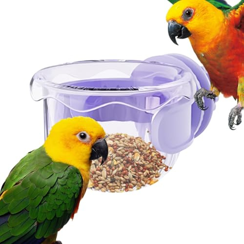 Cuenco de comida para pájaros, cuencos para jaula de pájaros, plato portátil antiderrames para alimentar, beber, loro, guacamayo, cacatúa, al aire libre, aviario, jardín, transportador de viaje