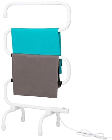 Handtuchheizkörper Elektrisch Floor or wall mounting Handtuchtrockner elektrisch für Bad Handtuchhalter Heizkörper Handtuchtrockner Elektrisch elektrisch freistehend für Badezimmer/Wohnzimmer (White)
