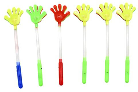 Kisangel 6 Piezas Aplaudidores de Mano Luminosos Plástico Palos de Luz para Fiesta Colores Aleatorios Accesorios Ruidosos para Cumpleaños Halloween Eventos Deportivos Color Color Aleatorio