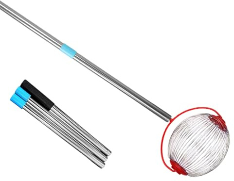 Nusssammler, Obstsammler Rollsammler, Walnuss Sammler, 120 cm Verstellbare und Abnehmbare Stange aus Aluminium, Kugelförmiger Nusspicker für Nüsse, Früchte, Tennisbälle und Tischtennisbälle (S)