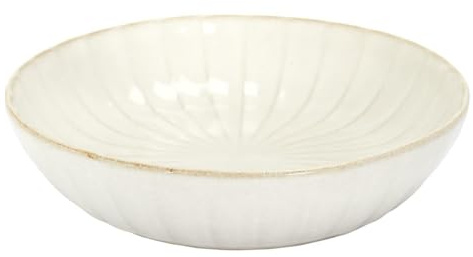 HowHomely | Plato hondo Eden 20 cm de cerámica hondo, color crema, retro, boho, pasta, ensalada, vajilla redonda, moderna, elegante