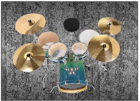 Laegnfho Schlagzeugteppich, Drum Teppich, Schallschutzmatte rutschfeste, Schallschutz Teppich, Trommelmatte für Drum Schlagzeug Elektronisch Snare Teppich Snare Drum Rug 180 x 140 cm