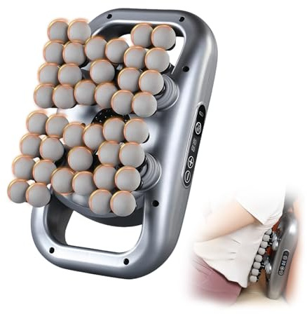 42 Kopf Massagepistole, Elektrisches Muskelmassagegerät mit Rotlicht | 9 Massagemodi, 9 Einstellbare Geschwindigkeiten, Für Rücken, Taille, Oberschenkel