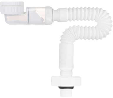 Wodsty Tubo flessibile di scarico salvaspazio regolabile G1-1/4 We Water Pipe per bagno e cucina, bianco