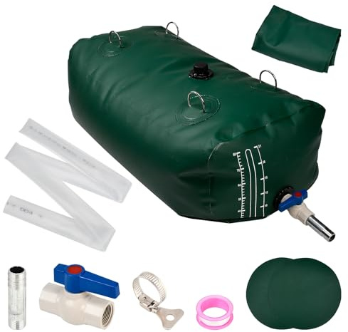 Blueshyhall Wassertank Faltbar, Großer Wassersack mit Hahn & Anschluss aus Verdicktem 3-Lagigem PVC-Gewebe, Wasserbehälter Wetter- & UV-Fest, Wasserspeicher für Camping, Wohnmobile, Garten