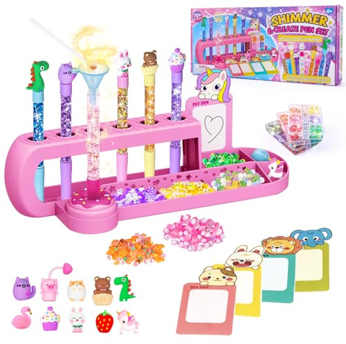 Yellcetoy Fabrique a Stylo avec 70+ Accessoires,Cadeau Fille 6 7 8 9 10 Ans | Stylos a Fabriquer Enfant, Atelier Creatif Enfant, Creation Stylo Activité Manuelle 5-10 Ans