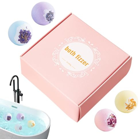 Bolas de Baño para las Mujeres | Cuatro Piezas de Limpiador Corporal con Flores Secas - Bola de baño hidratante | Para mujeres y hombres, relajación, spa, hogar, viajes, cuarto de aseo, hotel