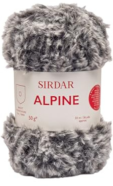 Sirdar Alpine Luxe Kunstfellgarn, 50 g, Seal 402 (Grau meliert)