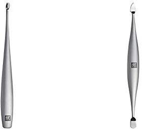 Zwilling Twinox Nagelhautmesser Maniküre Pediküre rostfreier Edelstahl, mattiert, 125 mm 88343-101-0 & Twinox Doppelinstrument Nagelhautschieber Nagelreiniger Maniküre Pediküre 125 mm 88345-101-0
