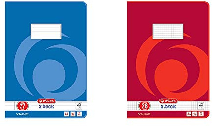 Herlitz 340273 Heft A4, 32 Blatt, Lineatur 27, FSC Mix, 5 Stück + Herlitz 340281 Heft A4, 32 Blatt, Lineatur 28, FSC Mix, 5 Stück