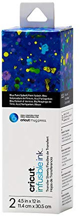 Cricut Infusible Ink-Transferfolien | 2 Stück | 11,4cm x 30,5cm (4,5 x 12) | Blue Paint Splash | Ideal für Cricut Mug Press™-Designs